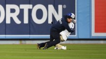 Dodger proposal gone wrong: Video shows fan tackled by security guard in  outfield - ABC30 Fresno