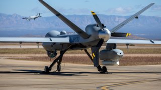 File - An MQ-9 Reaper drone on Nov. 4, 2022 at Fort Huachuca, Arizona.