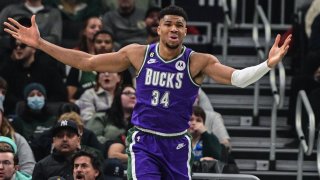 The NBA rescinded Giannis Antetokounmpo's self-created rebound that completed his triple-double on Sunday. (USA TODAY Sports)