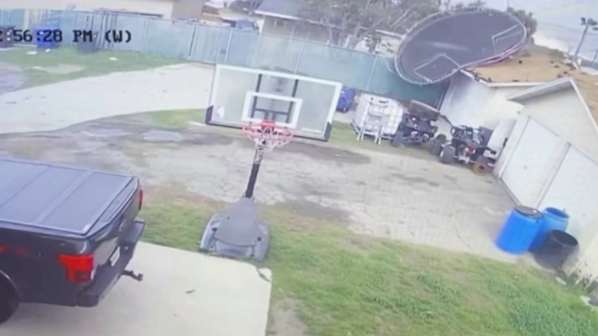 Watch: Rampaging Winds Toss Giant Trampoline Into Powerlines in Pico Rivera