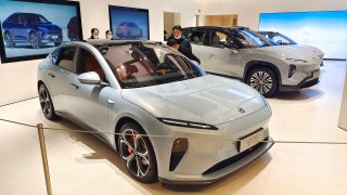 New-energy electric vehicles are seen at a Nio store in Shanghai, China, March 19, 2023.