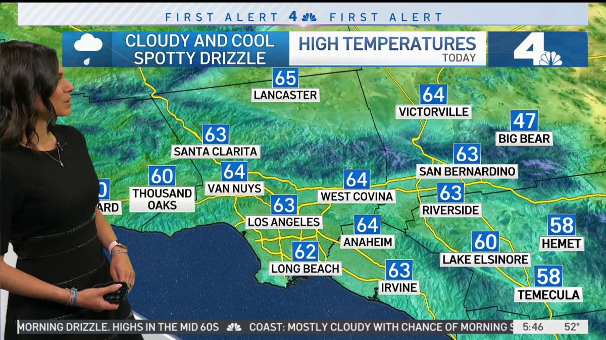 First Alert Forecast: Temperatures in the 60s – NBC Los Angeles