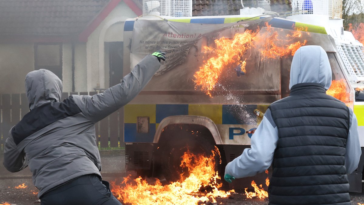 Police Car Firebombed in Protest of N. Ireland Peace Deal Ahead of Biden's Visit – NBC Los Angeles - Vimarsana News
