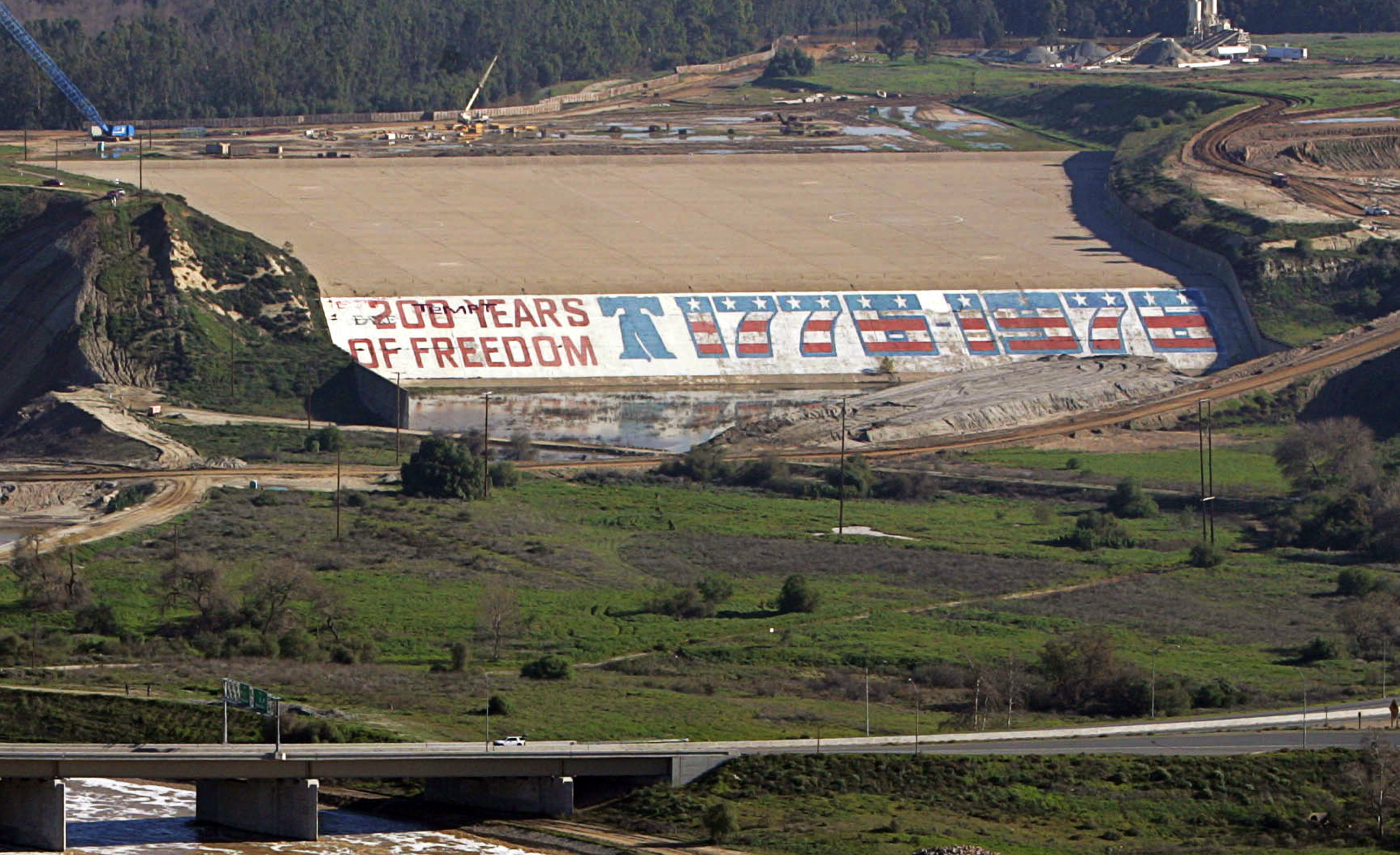 Restoration Underway on Prado Dam Bicentennial Freedom Mural – NBC