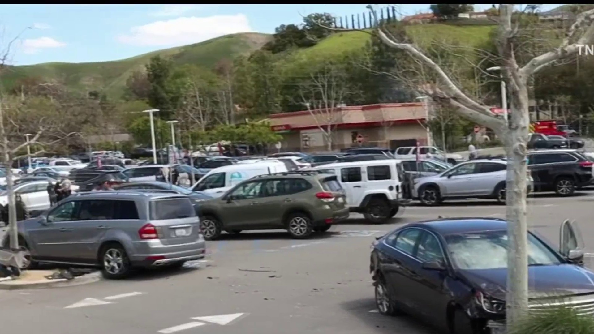 Watch Woman Attempts to Carjack Driver and Rams Into Cars in Agoura Hills Parking Lot