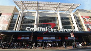 WASHINGTON, DC –  MARCH 15: An exterior shot of Capital One Arena before the Charlotte Hornets game against the Washington Wizards on March 15, 2019 in Washington, DC. NOTE TO USER: User expressly acknowledges and agrees that, by downloading and or using this Photograph, user is consenting to the terms and conditions of the Getty Images License Agreement. Mandatory Copyright Notice: Copyright 2019 NBAE (Photo by Stephen Gosling/NBAE via Getty Images)