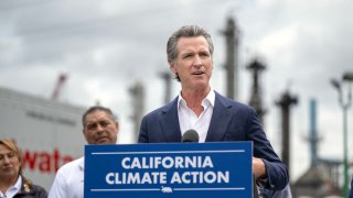 California Governor Gavin Newsom tours World Energy a low-carbon solutions provider in Paramount CA.