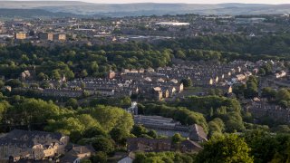 Houses pictured on 8th June 2023 in Halifax, United Kingdom. U.K. borrowers are facing sharply higher mortgage costs.