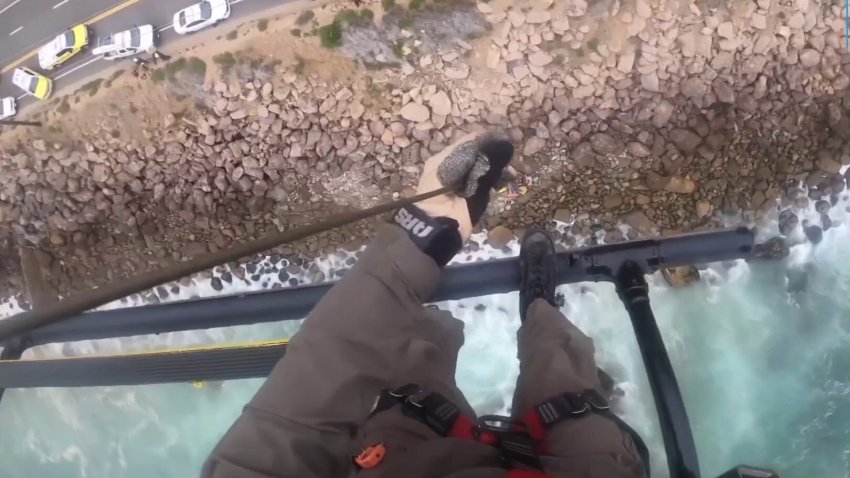 Ventura County Aviation Unit video captured an airlift rescue in Malibu Saturday June 10, 2023.