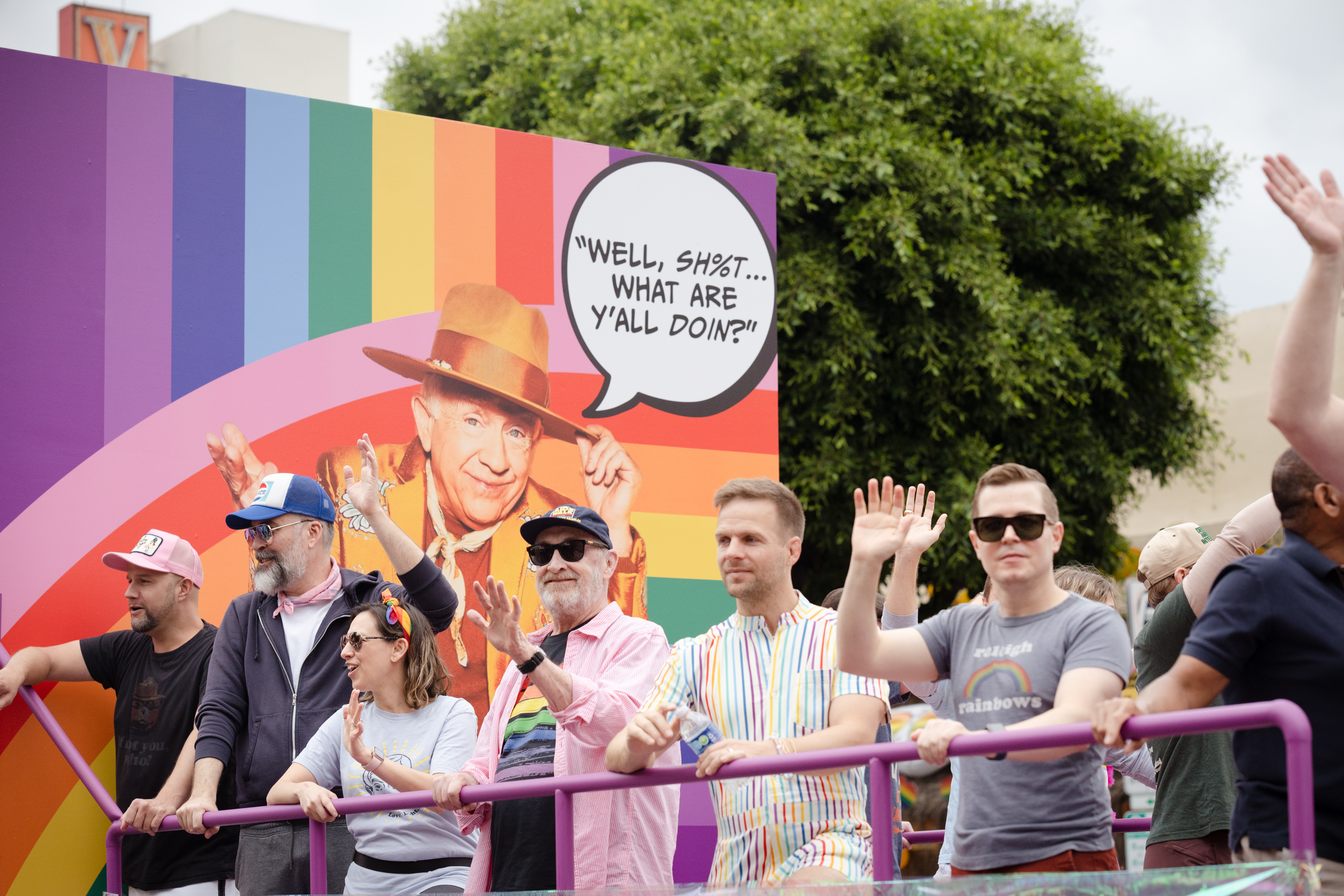 A float dedicated to the late actor Leslie Jordan during the LA Pride Parade in Los Angeles, California, US, on Sunday, June 11, 2023. Comedian Margaret Cho serves as a grand marshal of the LA Pride Parade as the annual procession returns for its 53rd year. Photographer: Morgan Lieberman/Bloomberg via Getty Images