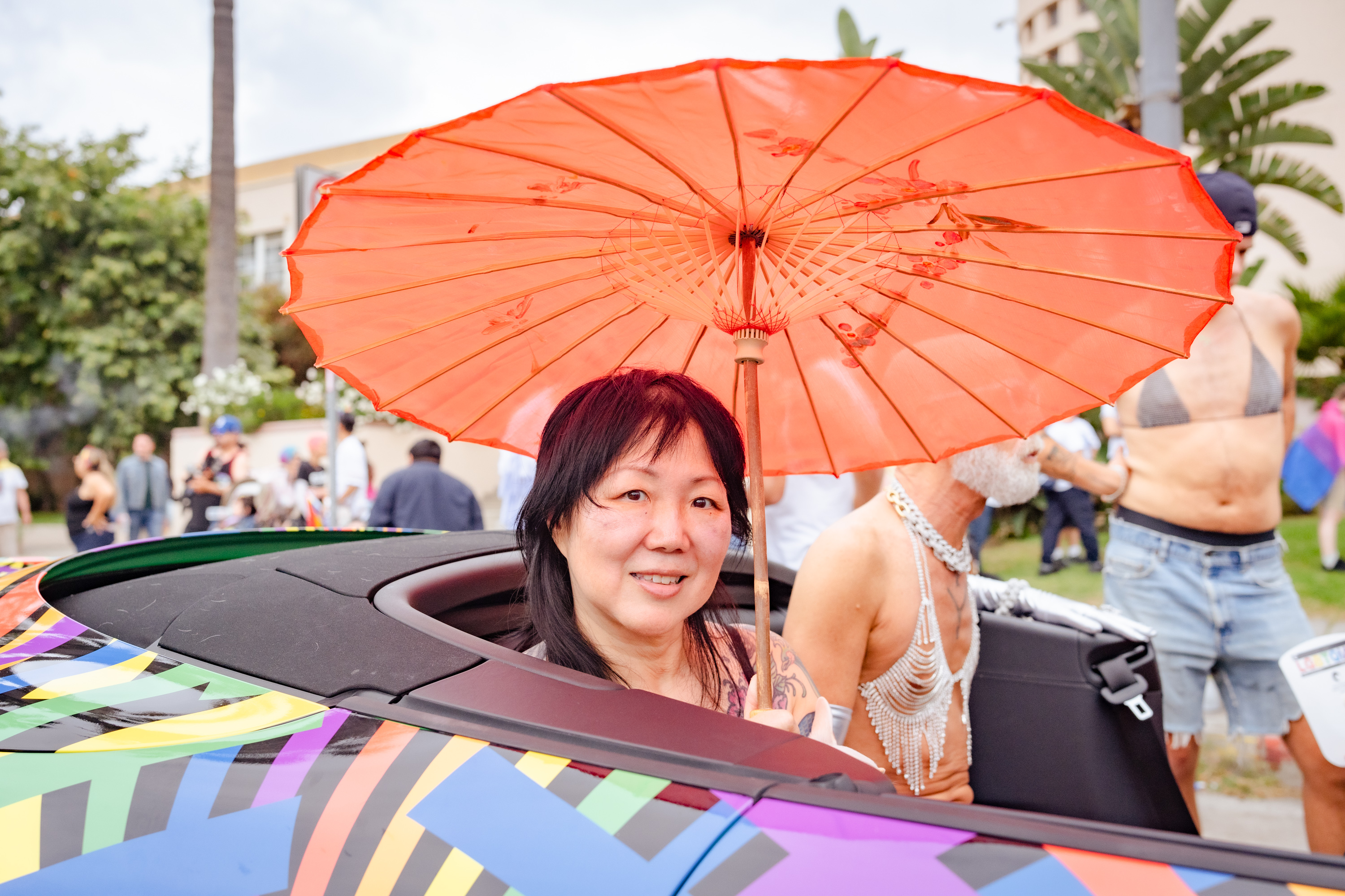 Comedian Margaret Cho during the LA Pride Parade in Los Angeles, California, US, on Sunday, June 11, 2023. Cho serves as a grand marshal of the LA Pride Parade as the annual procession returns for its 53rd year. Photographer: Morgan Lieberman/Bloomberg via Getty Images