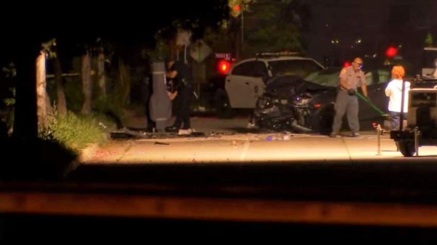 The scene of a deadly crash Thursday June 29, 2023 in Van Nuys.