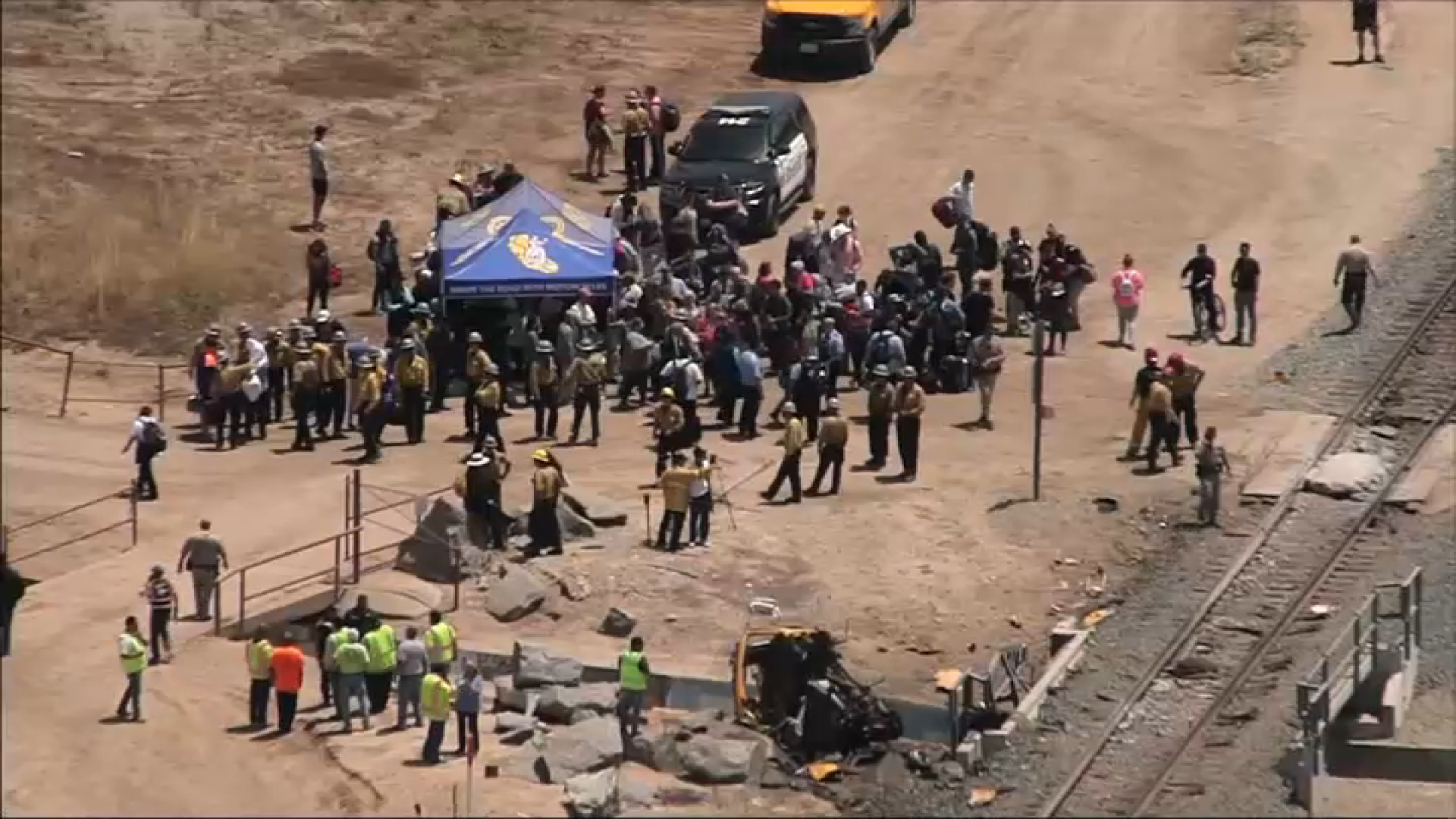 Scenes from the Amtrak train derailment in Moorpark NBC Los Angeles