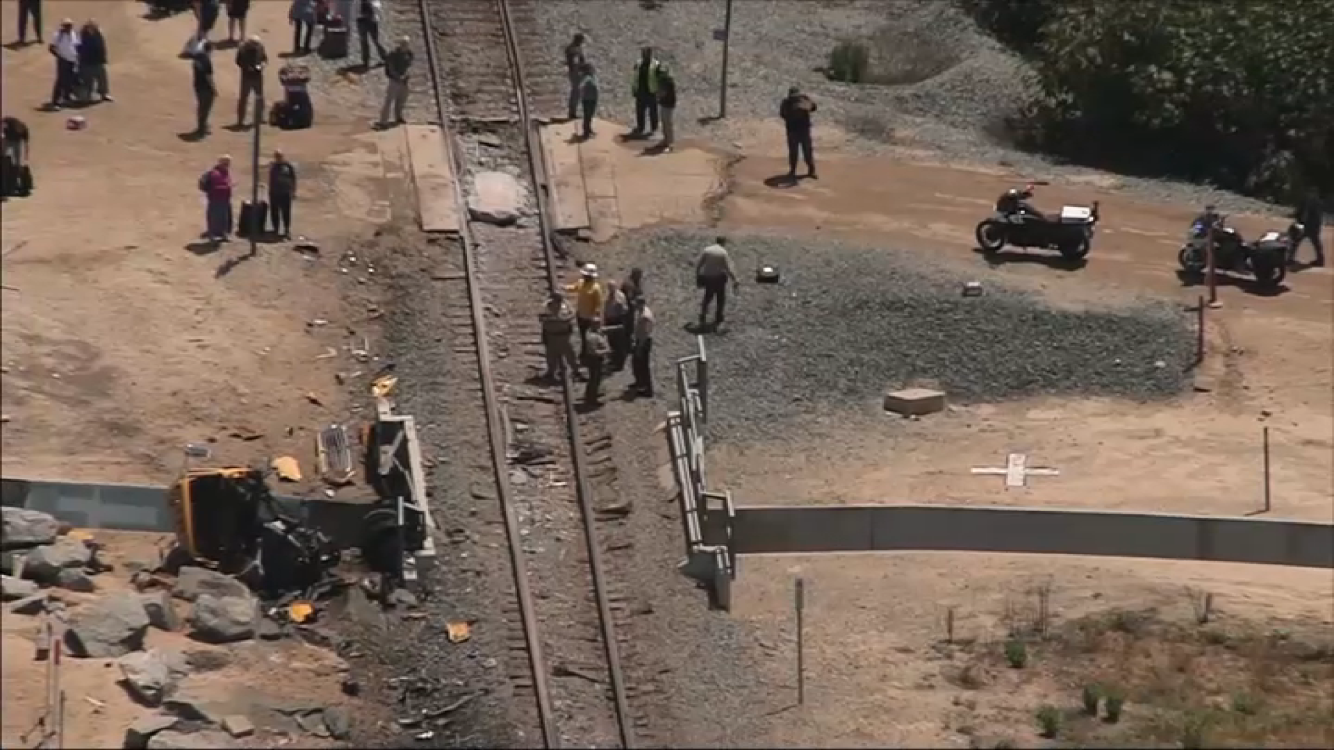 Scenes from the Amtrak train derailment in Moorpark NBC Los Angeles