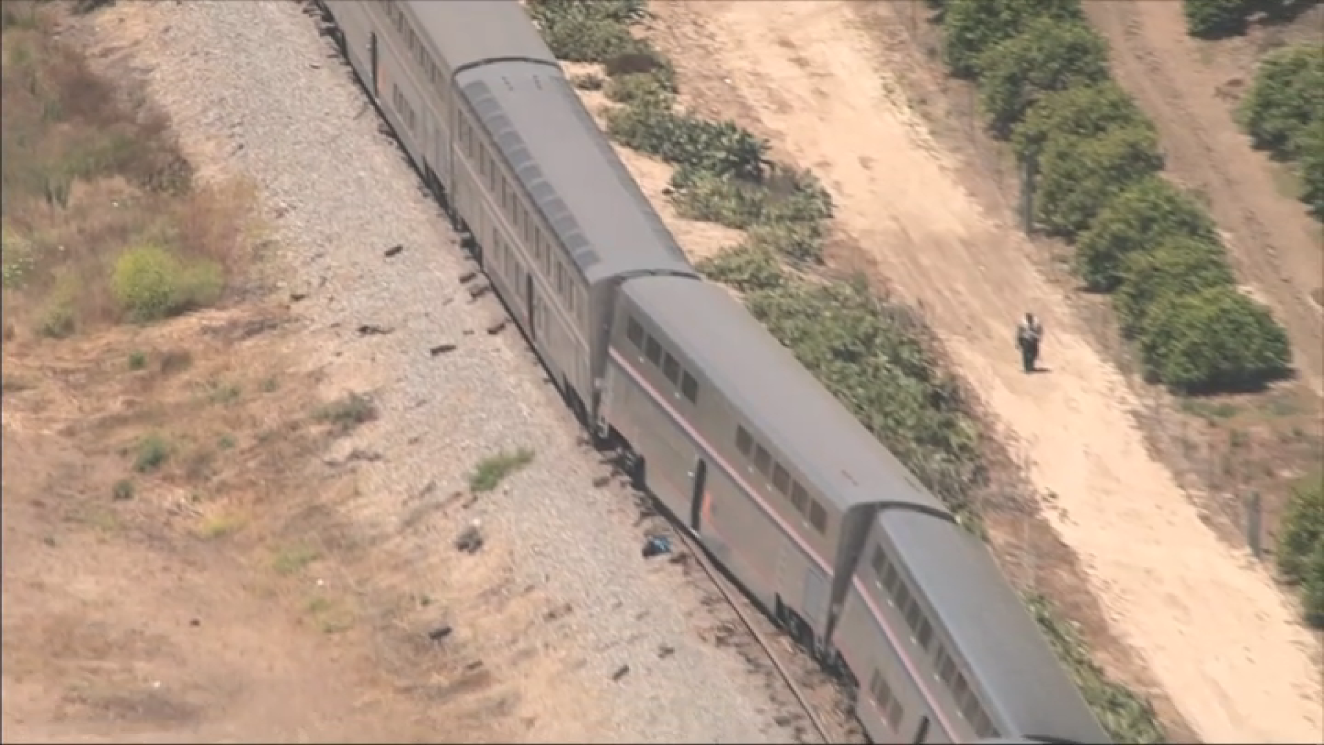 Scenes from the Amtrak train derailment in Moorpark NBC Los Angeles