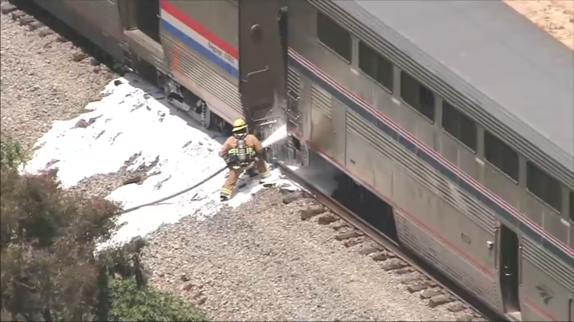 Scenes from the Amtrak train derailment in Moorpark NBC Los Angeles