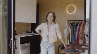 Sung Yoo pays $1,600 per month to live in a 140-square-foot tiny home in Santa Monica, CA. She says the experience has helped her save money and become more mindful.