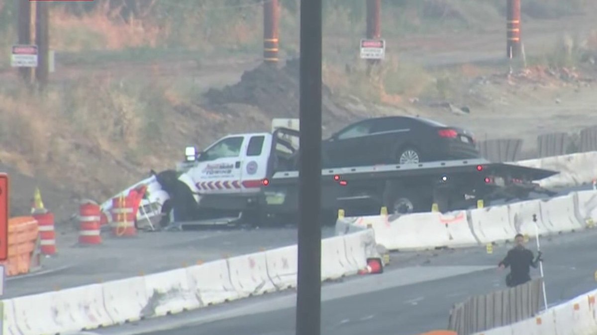 One killed in flatbed tow truck crash on 71 Freeway in Pomona NBC Los