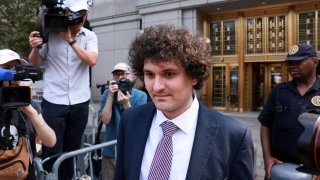 Indicted FTX founder Sam Bankman-Fried leaves the U.S. Courthouse in New York City, July 26, 2023.