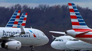 FILE - American Airlines planes