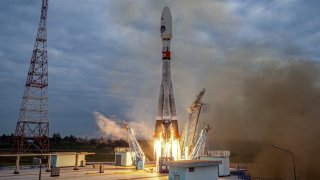 FILE - In this image made from video released by Roscosmos State Space Corporation, the Soyuz-2.1b rocket with the moon lander Luna-25 automatic station takes off from a launch pad at the Vostochny Cosmodrome in the Russian Far East on Friday, Aug. 11, 2023.