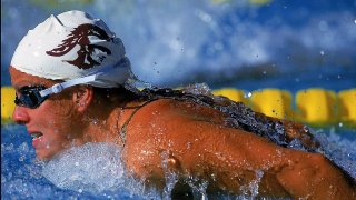 Jamie Cail swims in the Womens 200 Butterfly during the Janet Evan Invitational at the USC Pool in Los Angeles, California.