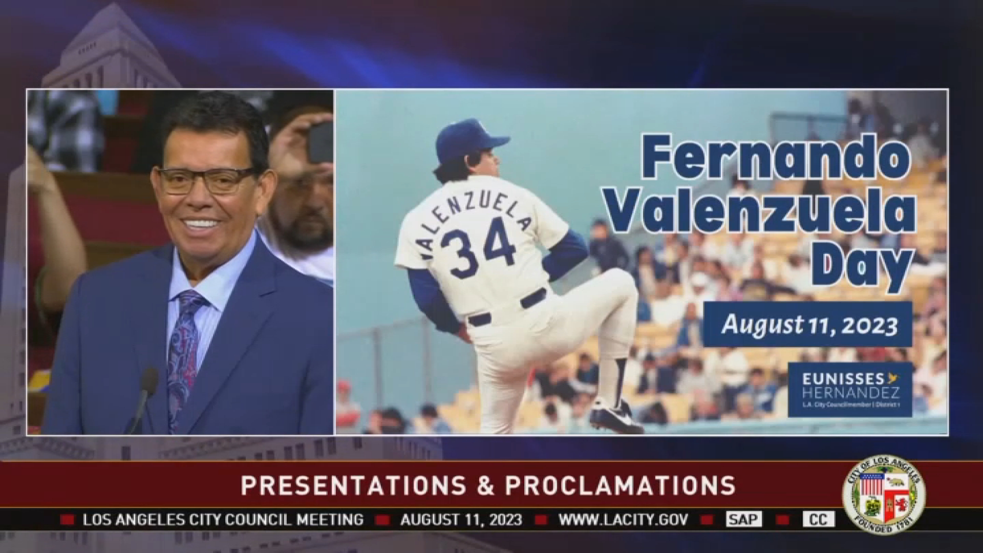 Mexican Fernando Valenzuela is now officially a living legend; the