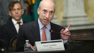 SEC Chair Gary Gensler participates in a meeting of the Financial Stability Oversight Council at the U.S. Treasury in Washington, D.C., July 28, 2023.