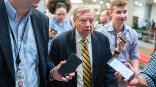 Sen. Lindsey Graham, R-S.C., is seen during a vote in the U.S. Capitol on Thursday, September 7, 2023.