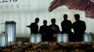 Pictured here are models of a real estate development in 2005 in Shanghai, as China’s property boom was gathering steam.