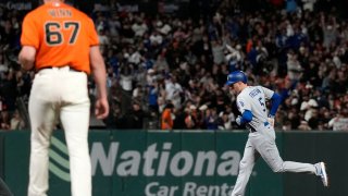 Freddie Freeman of the Los Angeles Dodgers stands on the third base News  Photo - Getty Images