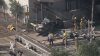 Driver injured when collision with train pushes car into building in Pasadena