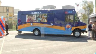The Los Angeles Unified School District (LAUSD) unveiled its first food truck on Friday, Sept. 8, 2023.