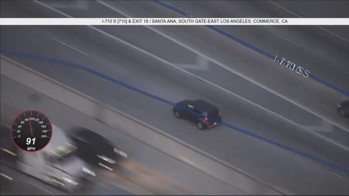 Car runs out of gas, comes to a stop after chase in East LA – NBC Los Angeles