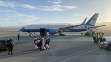 The military jet carrying Senator Feinstein's remains arrived at San Francisco International Airport