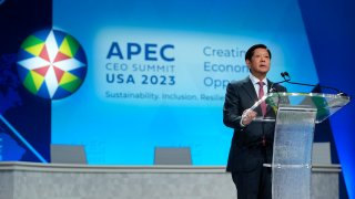 Philippines President Ferdinand Marcos Jr. speaks during the APEC CEO Summit