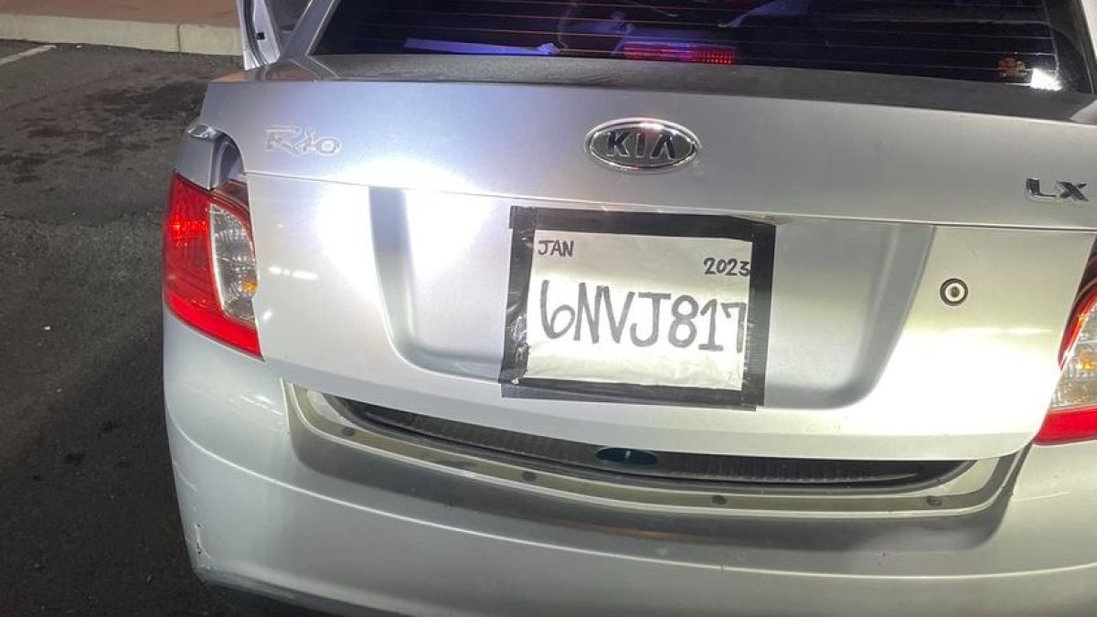 Driver in car with handwritten license plate arrested in Benicia NBC