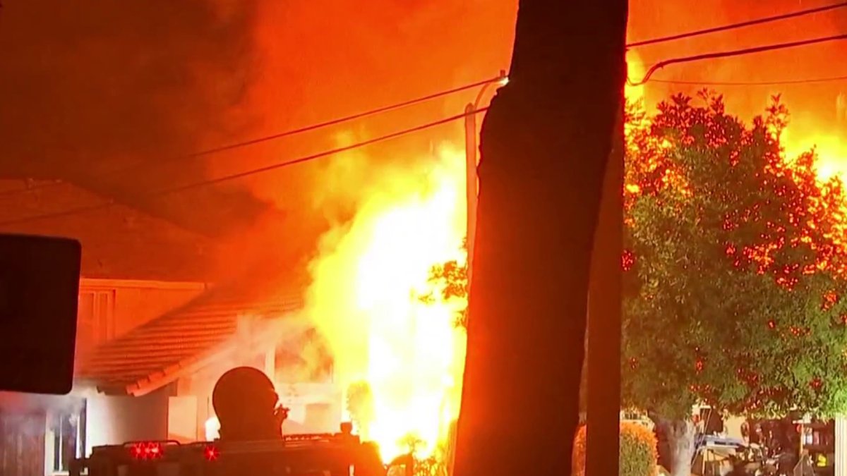 Hours-long standoff ends in house on fire in Upland