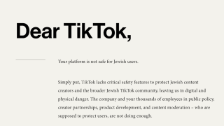 Jewish celebrities and influences sign “Dear Tiktok” letter