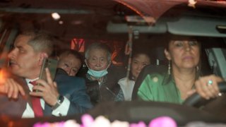 Peru's former President Alberto Fujimori, 85, center, is driven out of prison.