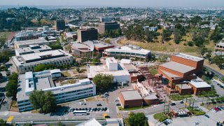 Aerial shot of Cal State LA.