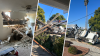 Truck crane arm falls on garage and crushes part of house in Loma Linda