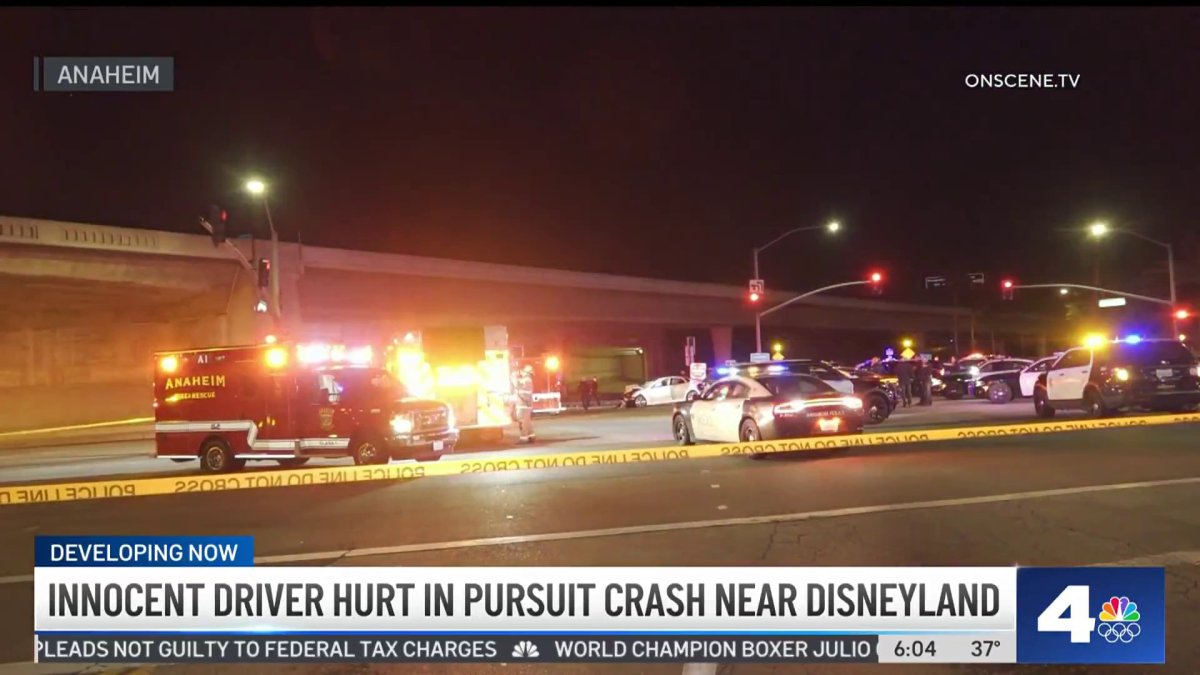 Driver hurt in pursuit crash near Disneyland NBC Los Angeles