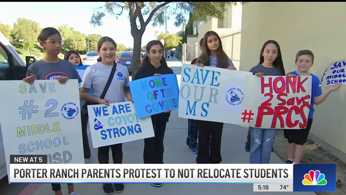 Porter Ranch parents protest to not relocate students NBC Los Angeles