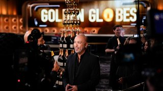 Jo Koy speaks to reporters during the Golden Globe Awards Press Preview