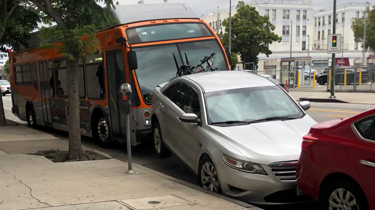 LA Metro bus hit man’s car but wouldn’t pay his claim – NBC Los Angeles