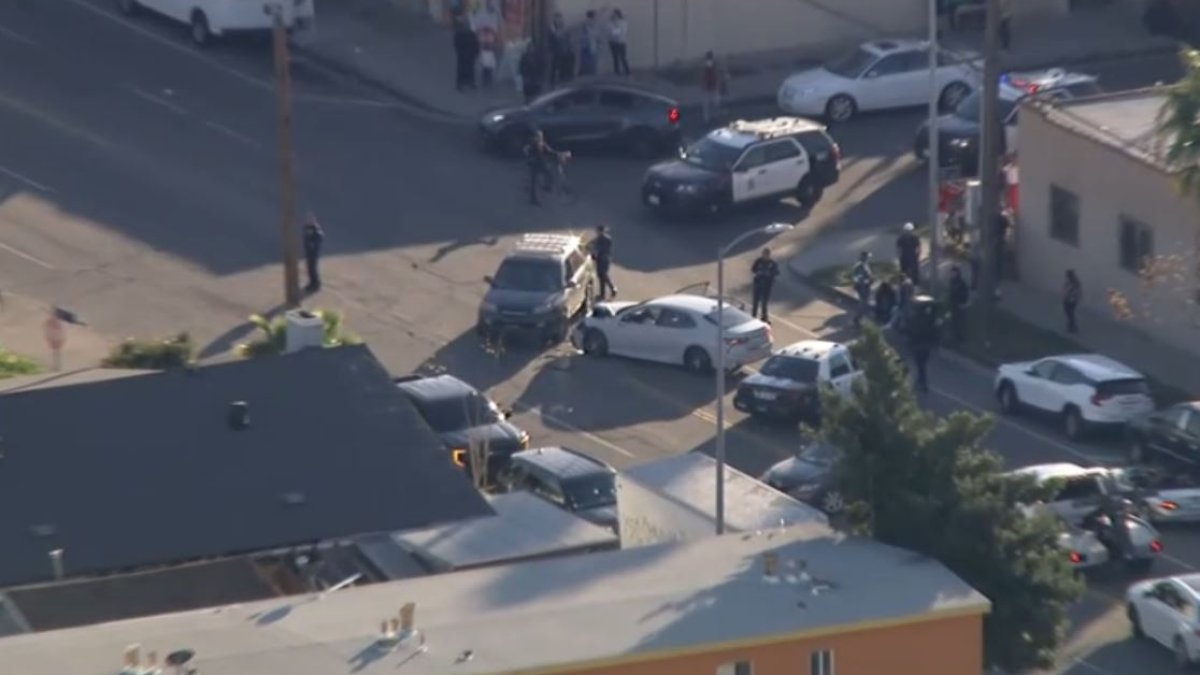 SUV driver crashes into car at end of chase in South LA neighborhood ...