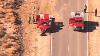 A Los Angeles County fire vehicle was involved in a crash Thursday Jan. 25, 2024 in Palmdale.