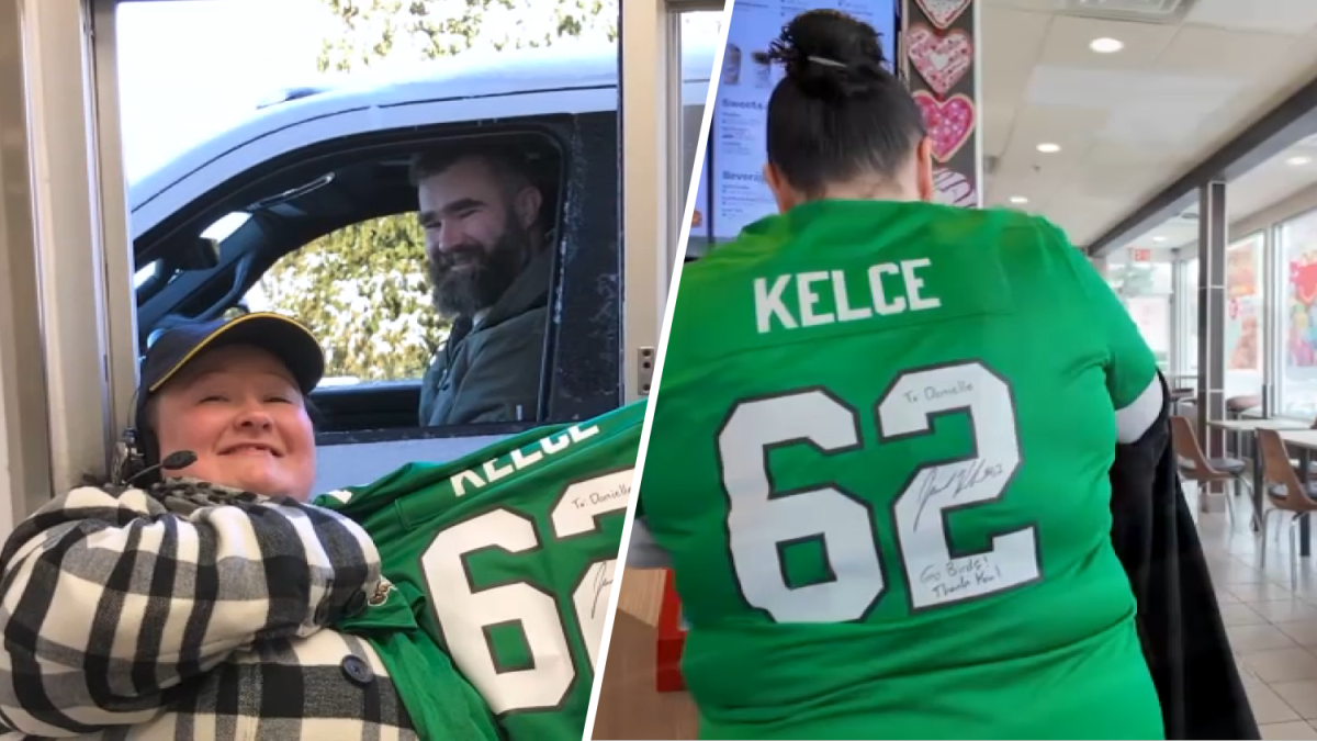 Jason Kelce signs jersey for McDonald's worker – NBC Los Angeles - Vimarsana News