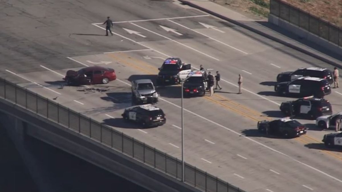 Standoff follows headon crash and chase in Pomona NBC Los Angeles